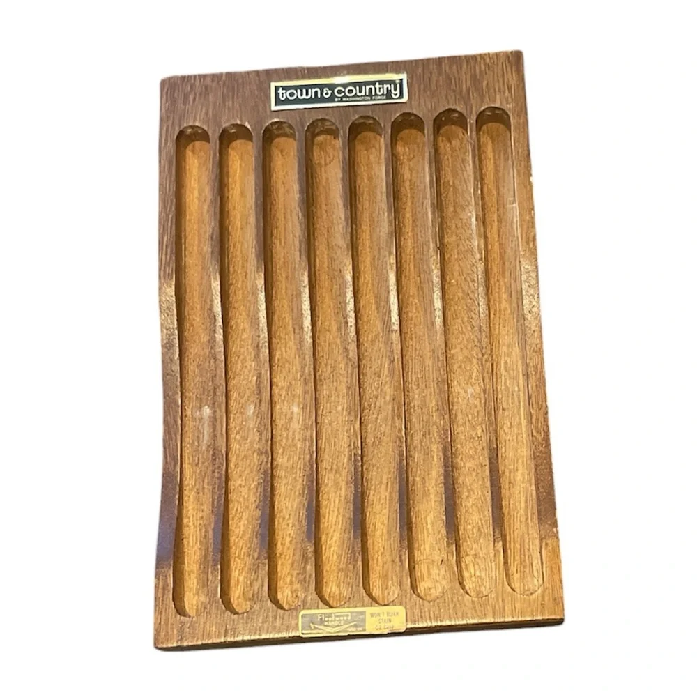 Town & Country Steak Knife Set Washington Forge Wood Handle Stainless Blade MCM